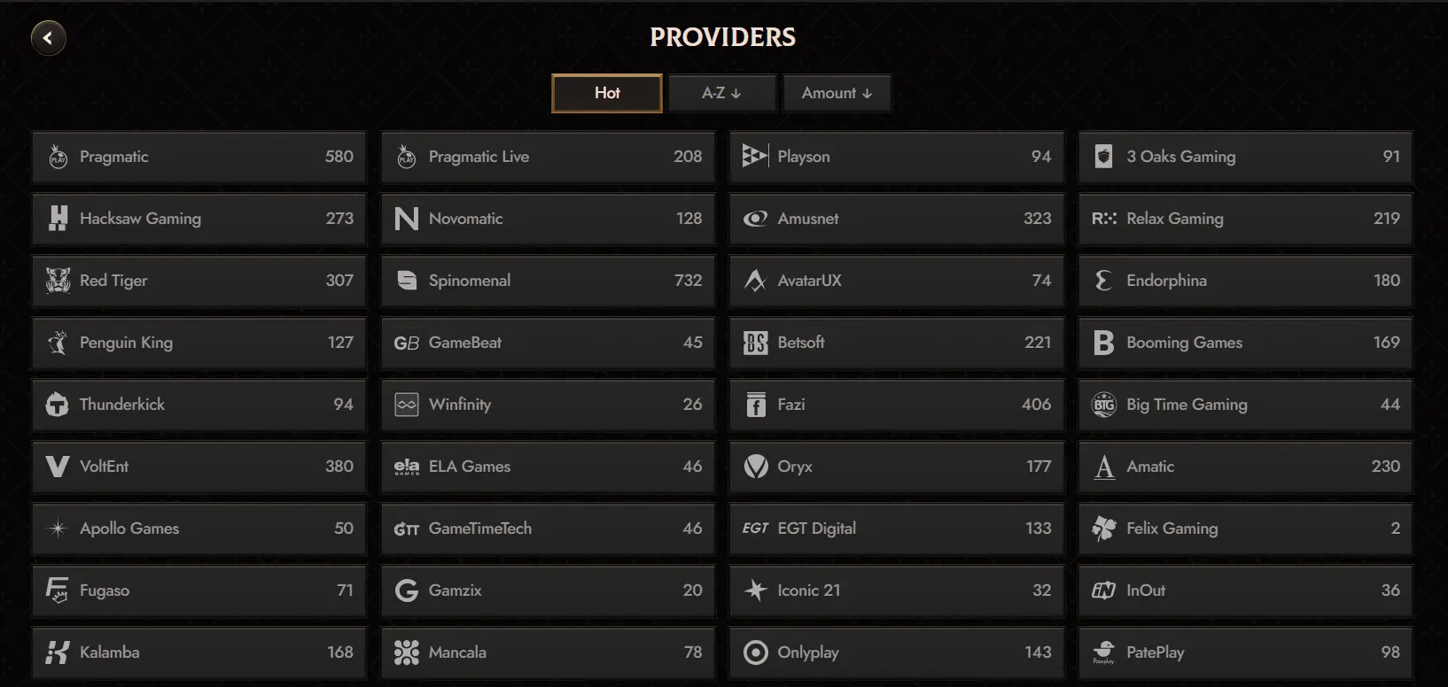crusado casino providers