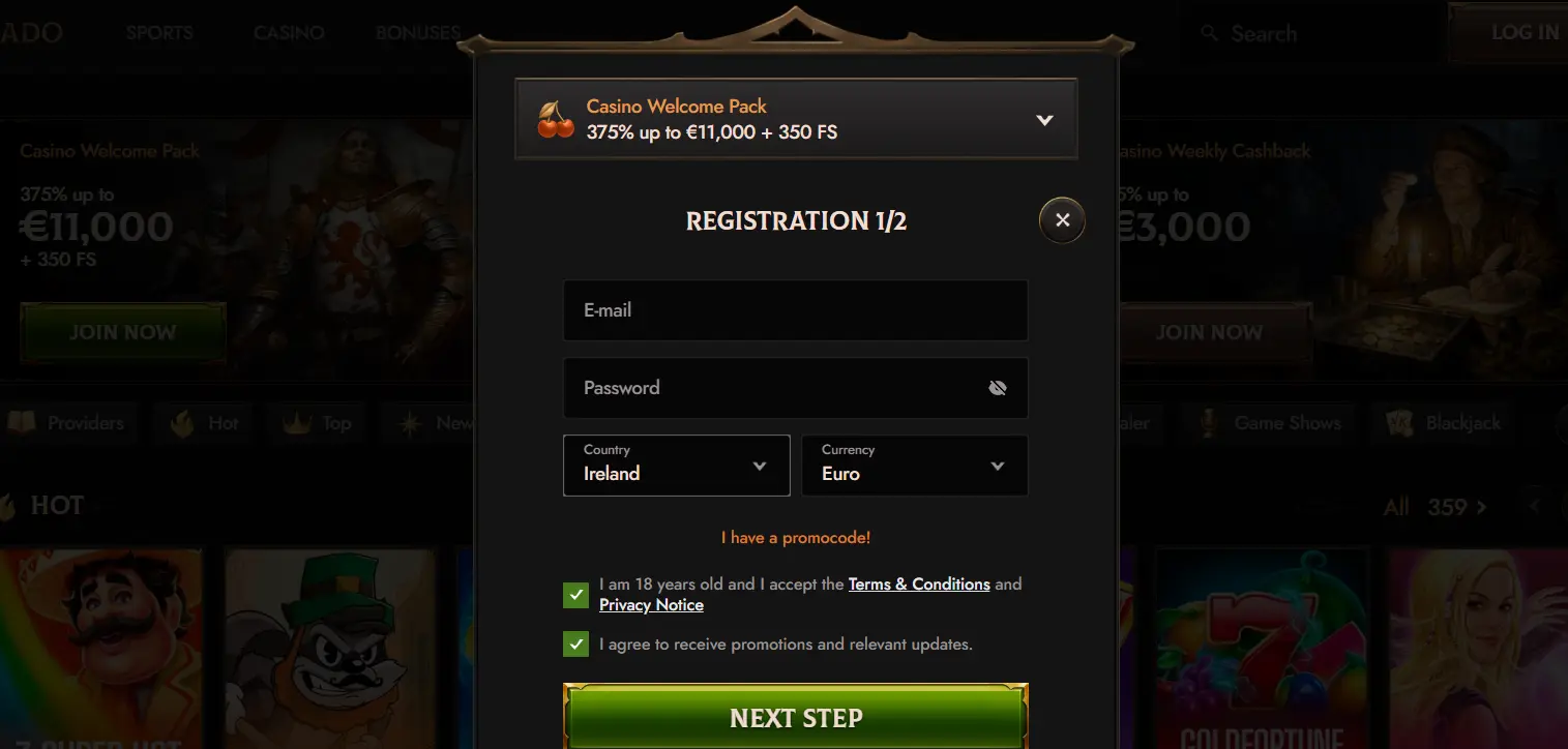 crusado casino registration